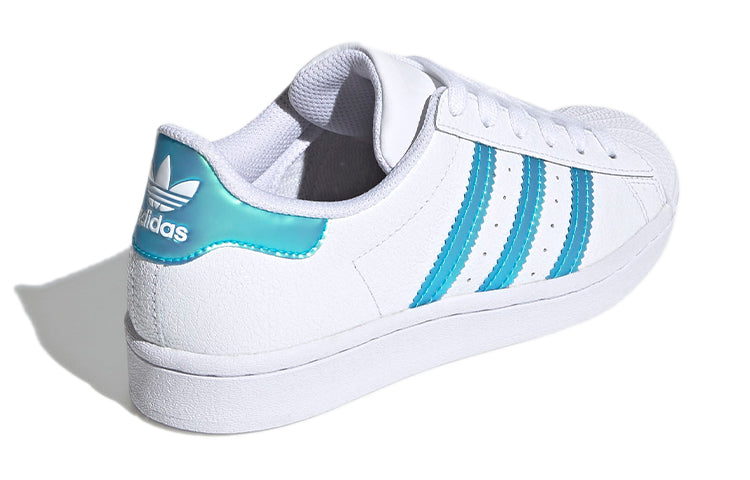(GS) adidas originals Superstar J 'White Blue' FW8280
