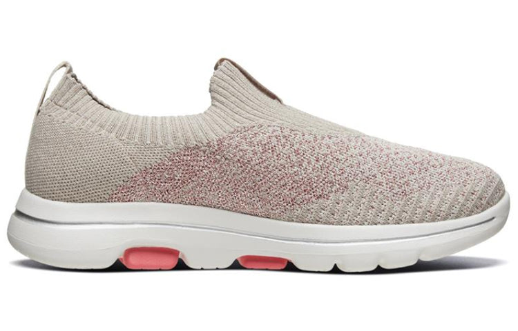 (WMNS) Skechers Go Walk 5 Running Shoes Brown/Pink/White 15915-NTCL