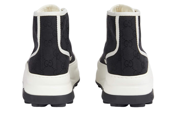 (WMNS) Gucci GG Blooms High-Top Sneakers 'Black White' 746768-20Q20-1043