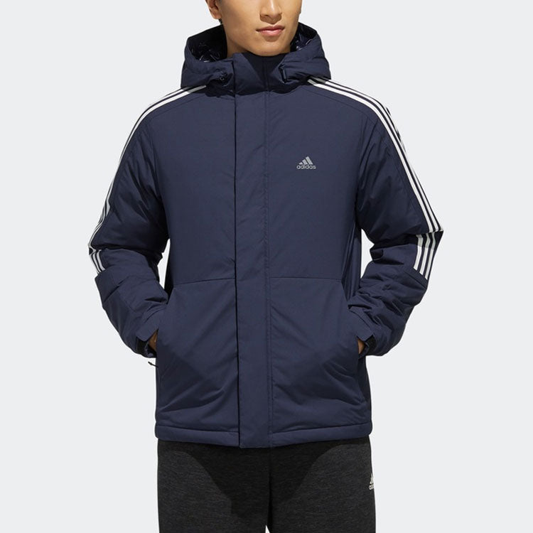 adidas 3st Down Jkt waterproof Outdoor Slim Fit hooded down Jacket Blue EH3997