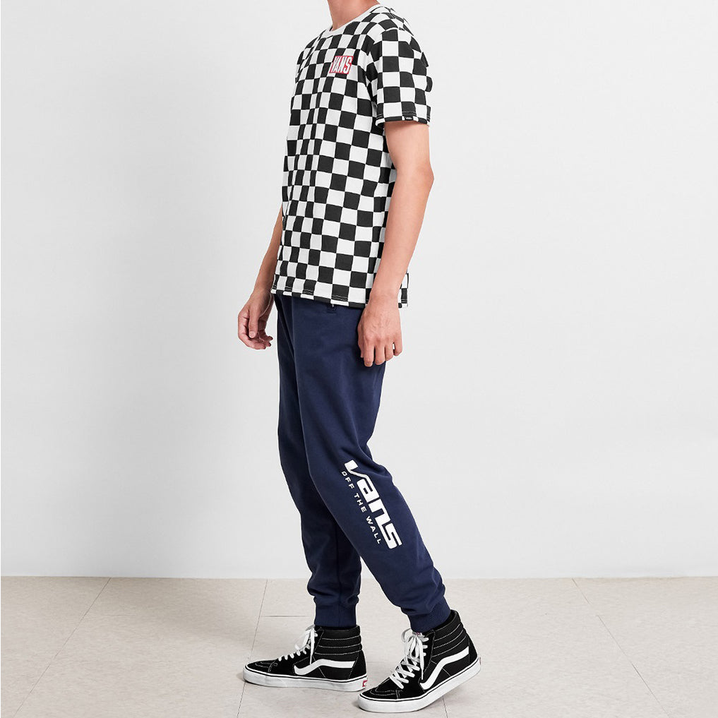 Vans Grid Printing Short Sleeve Couple Style Black White Plaid  VN0A4MLUJOZ