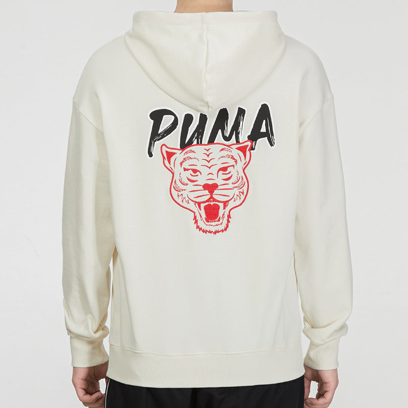 PUMA Logo Tiger Hoodie 'Beige' 536573-93
