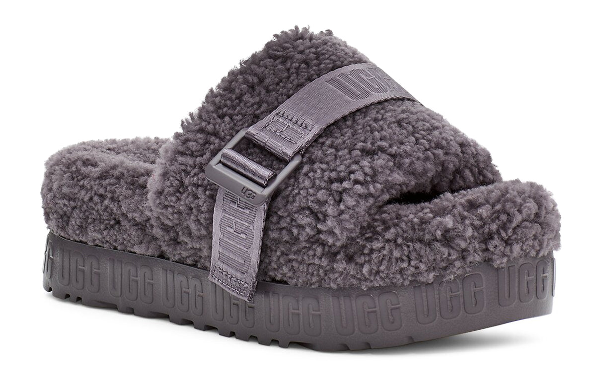 (WMNS) UGG Fluffita Thick Sole Slipper Gray 1113475-SHA