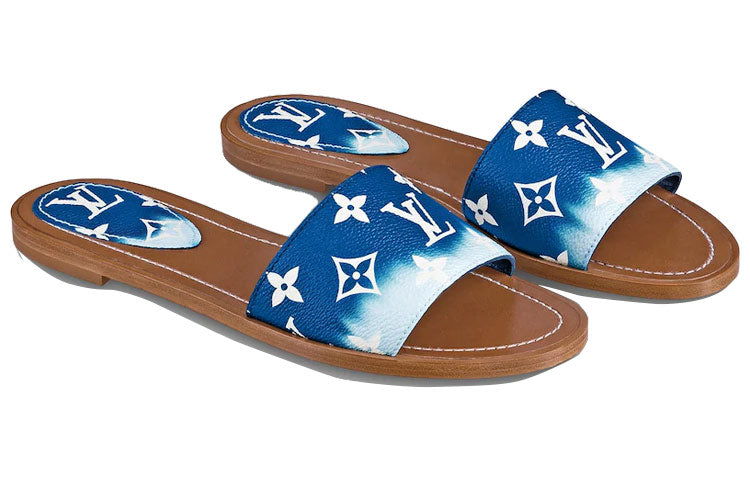 (WMNS) LOUIS VUITTON Lock It Slides 'Blue Monogram' 1A7TO6