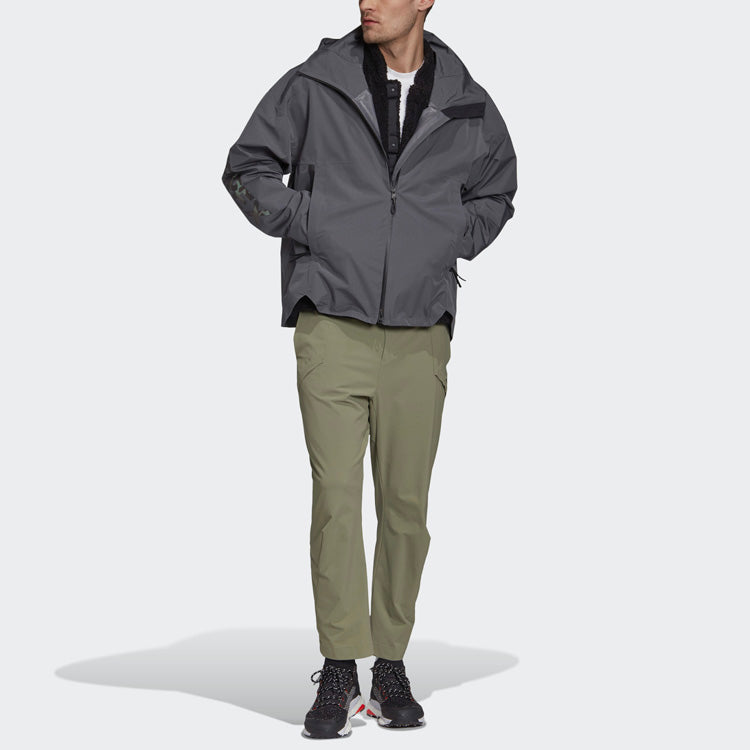 adidas Terrex Myshelter Outdoor hooded Casual Sports Jacket Gray FS7538