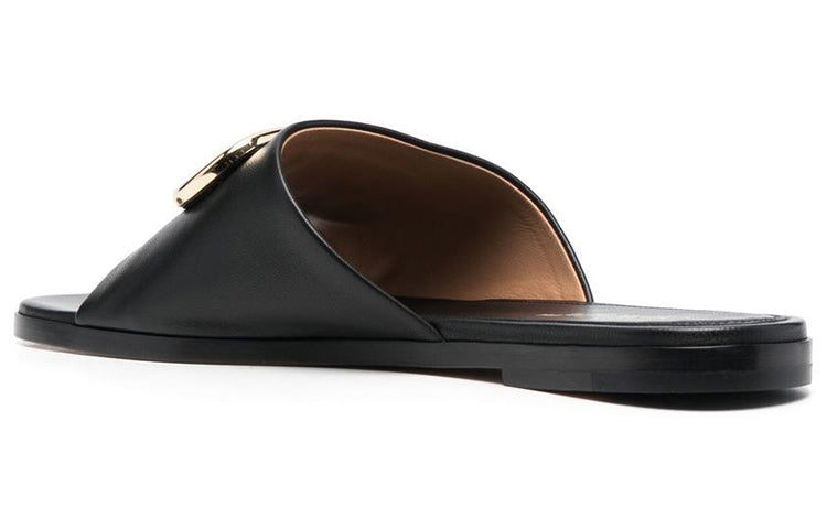 (WMNS) Off-White Paperclip Leather Sandals 'Black Gold' OWIC015S23LEA0031076
