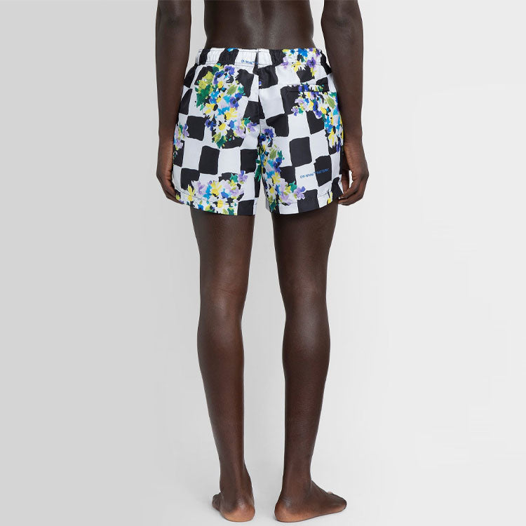 Off-White SS21 Flowers Printing Sports Shorts Version OMFA003S21FAB0028400