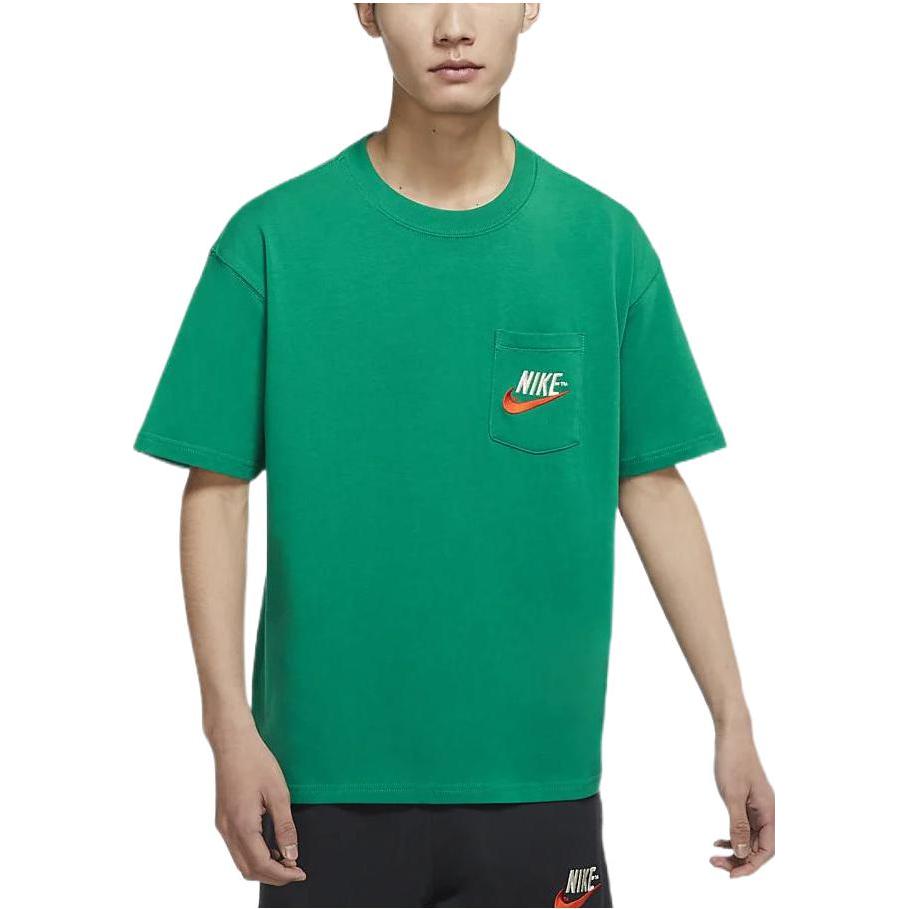 Nike Sportswear Casual Sports Breathable Back Large Logo Round Neck Short Sleeve Malachite Green DM6426-365