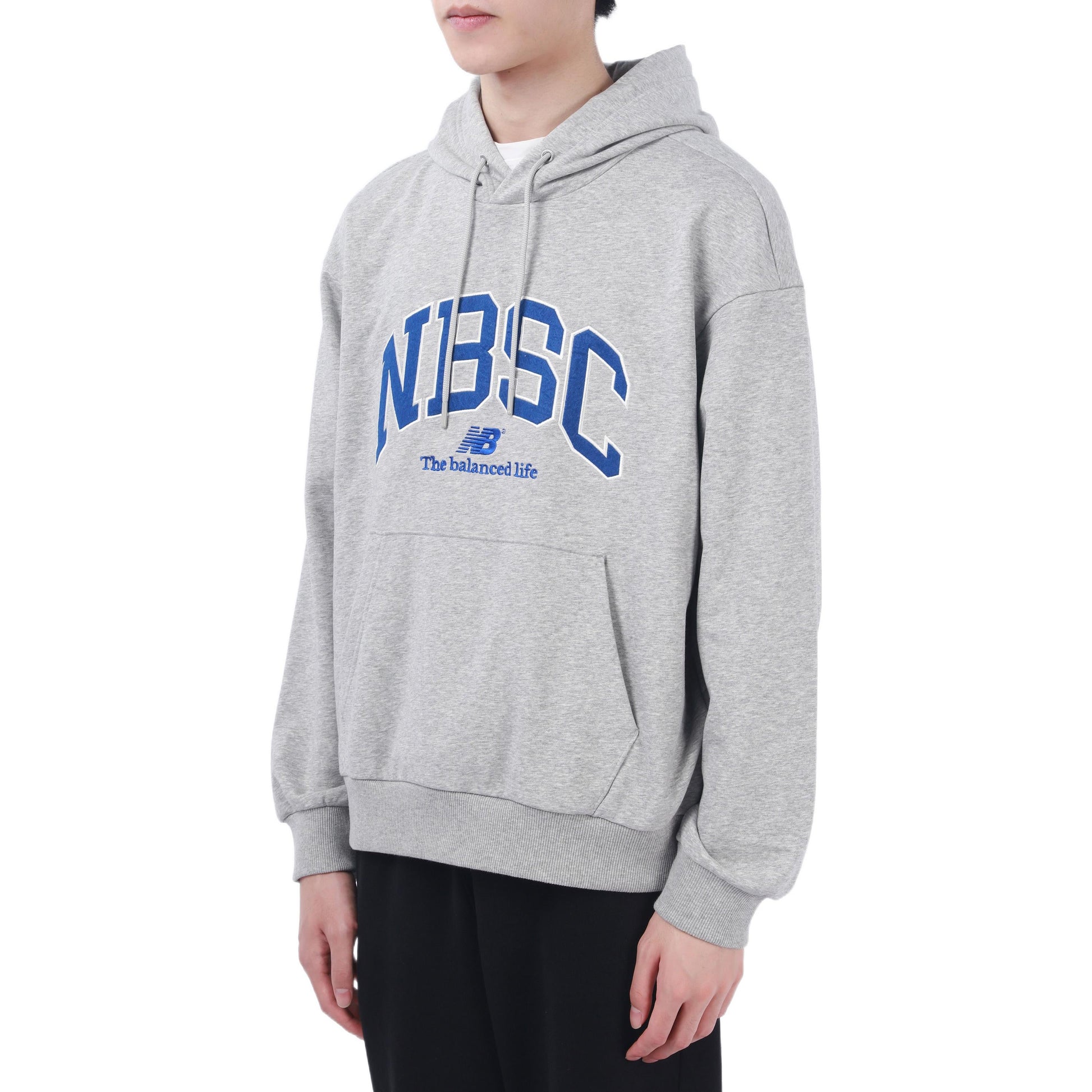 New Balance Logo Print Hoodie Asia Sizing 'Grey Blue' 5CC44353-MGR