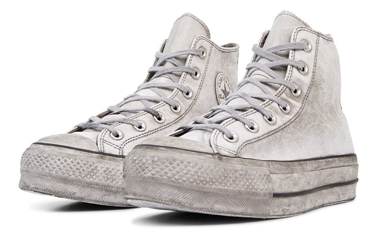 (WMNS) Converse Chuck Taylor All Star Leather Smoke Platform High Top Retro White 562909C