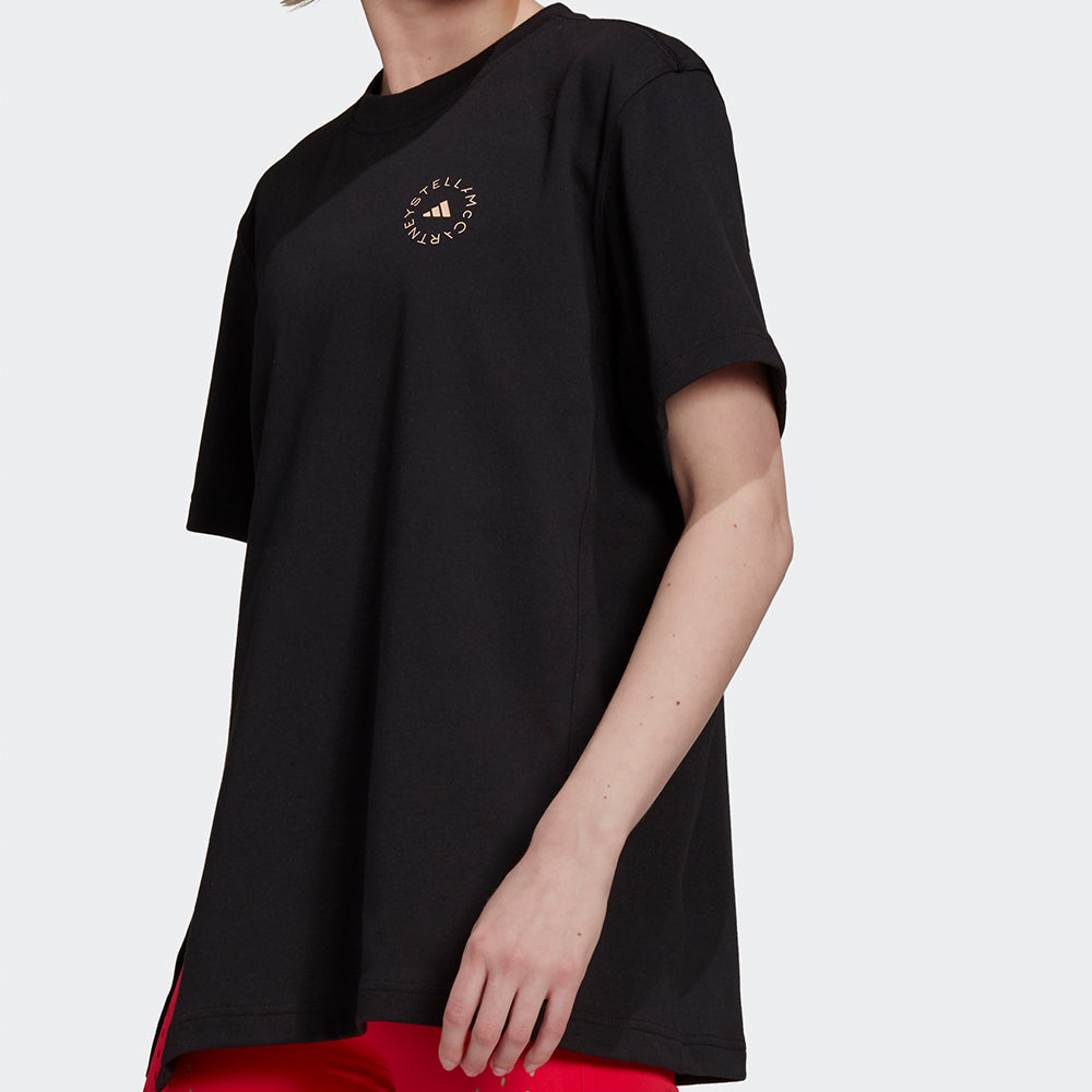 (WMNS) adidas Asmc C Tee Small Logo Sports Round Neck Short Sleeve Black GT9441