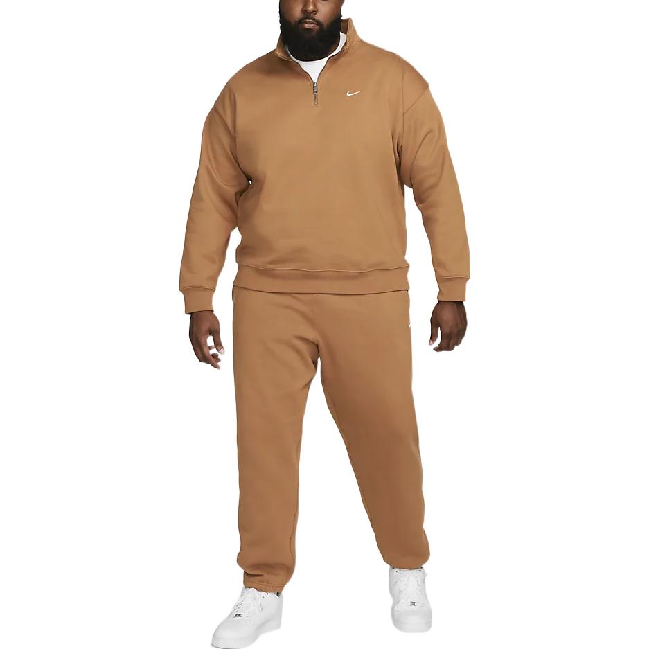 Nike Solo Swoosh 1/4-zip sweatshirt 'Orange Brown' DQ5210-270
