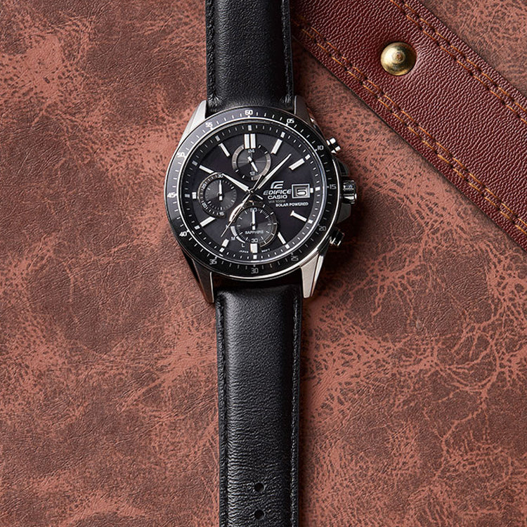 CASIO EDIFICE Waterproof Sapphire Crystal Solar Powered Mens Black Analog EFS-S510L-1AVUPR
