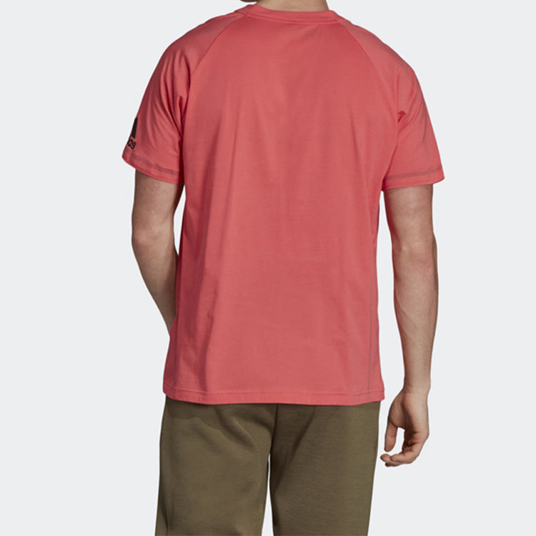 adidas Sports Round Neck Short Sleeve Pink DW9349