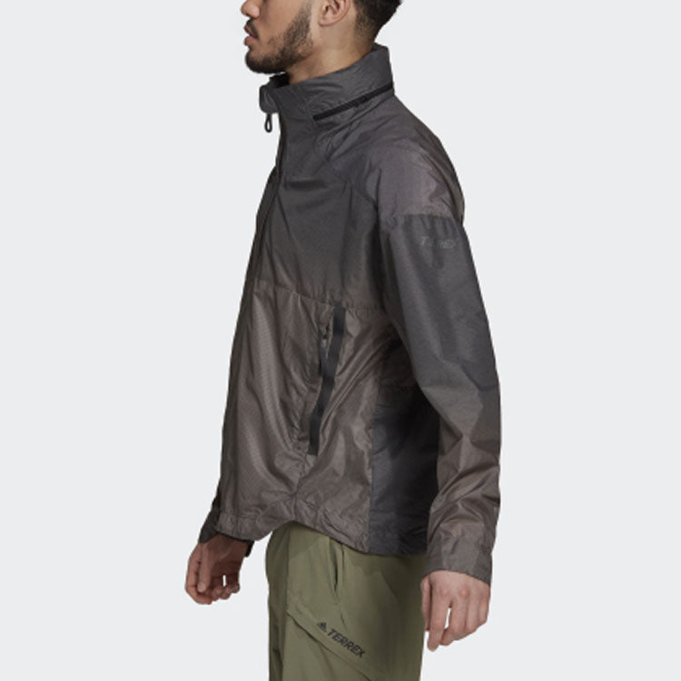 adidas Windproof waterproof Casual Sports Hooded Jacket Gray FS7540