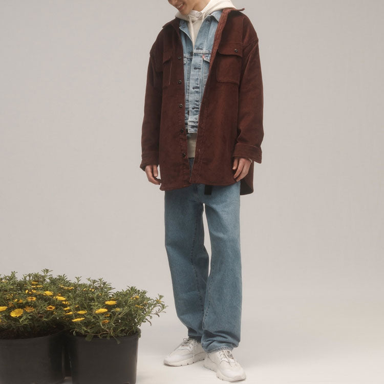 Men's Levis Series lapel corduroy Jacket Purple Red 27594-0000