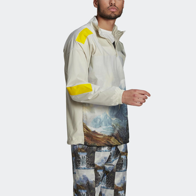 adidas Stand Collar Loose Sports Jacket Beige GL5698