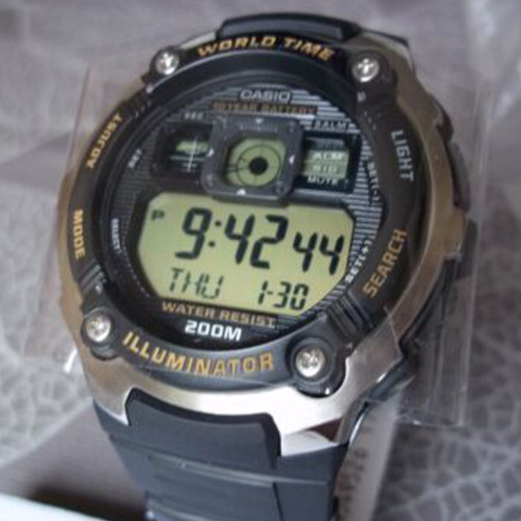 CASIO Waterproof Mens SilverBlack Analog AE-2000W-9A2021