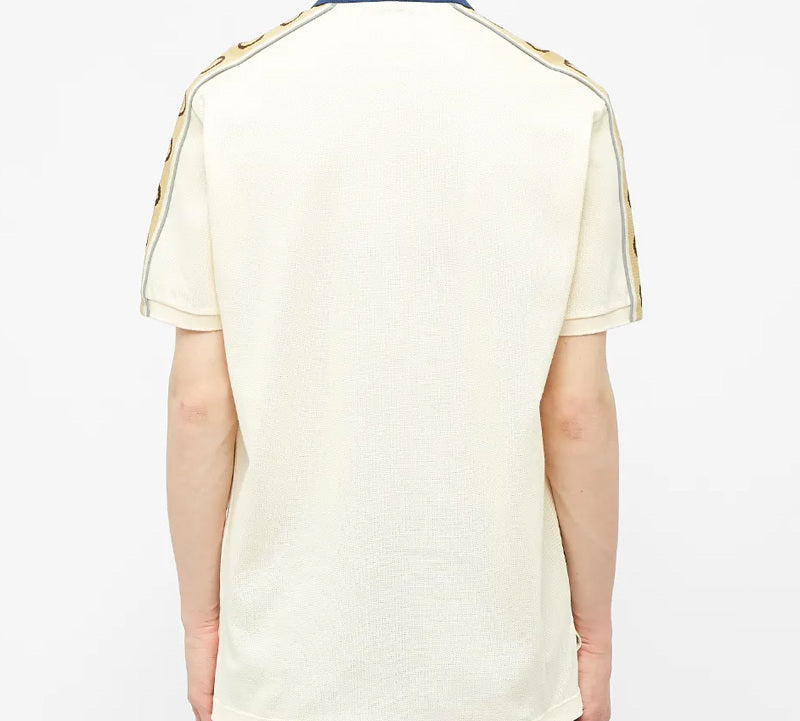 Gucci Interlock Double G Stripe Short Sleeve Polo Shirt White 598949-XJB0Q-9247