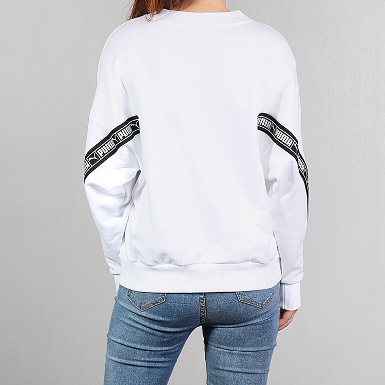 (WMNS) PUMA Casual Sports Round Neck Long Sleeves Hoodie White 596019-02
