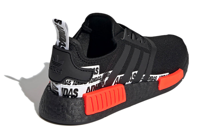 (GS) adidas NMD_R1 J 'Wordmark Heel Stripe - Black Solar Red' S42837