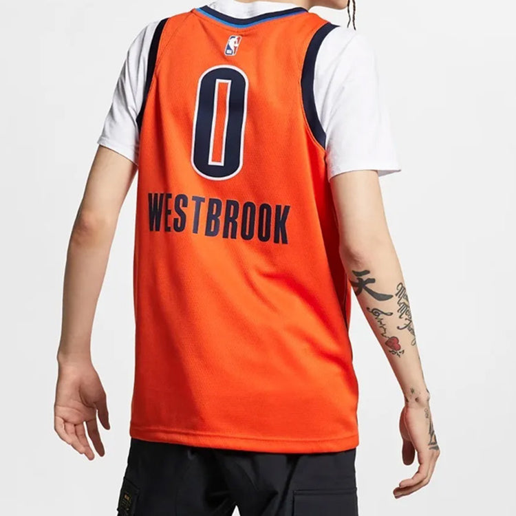 Nike Nba Earned Edition Sw Fans' Version Of Men's Orange Jersey BQ1171-891