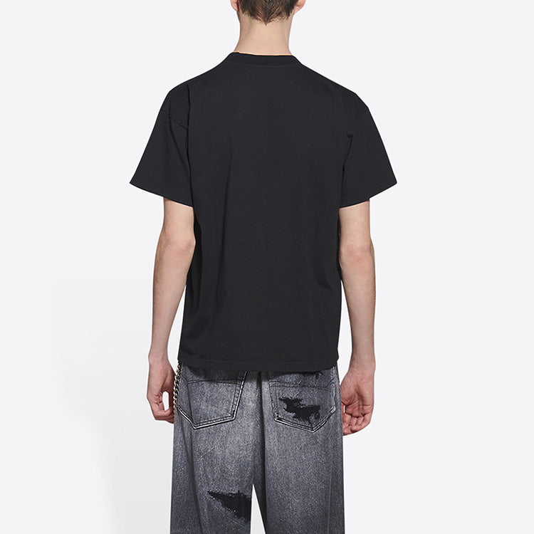 Balenciaga Varsity Logo T-Shirt Medium Fit 'Black' 612966TLV891076
