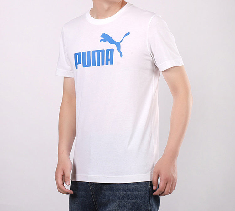 PUMA Logo Alphabet Round Neck Short Sleeve White 588011-02