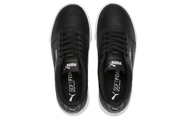 (WMNS) PUMA Carina Leather 'Black White' 370325-01