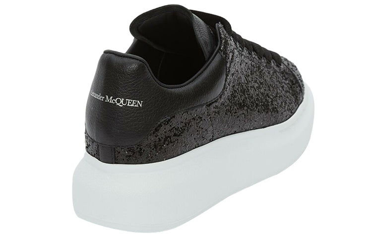 (WMNS) Alexander McQueen Oversized Sneaker Glitter 'Black' 553771W4EY41000