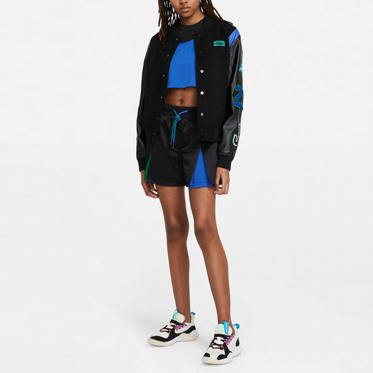 (WMNS) Air Jordan x Aleali May Stand-up Collar Baseball Jacket Black DC2435-010