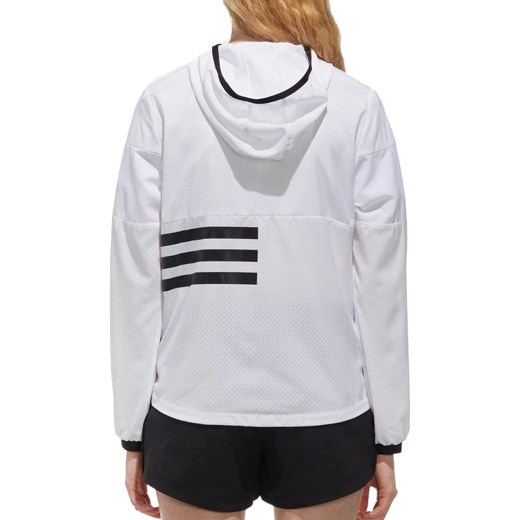 (WMNS) adidas neo CS WINDBREAKE Windproof Hooded Jacket White DM2116