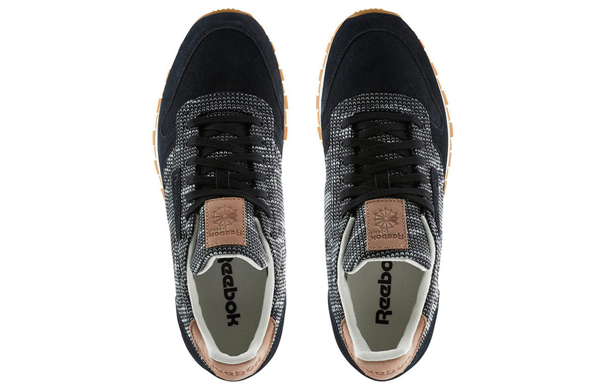 Reebok Classic Leather EBK Black Gray Shoes/Sneakers BS6236