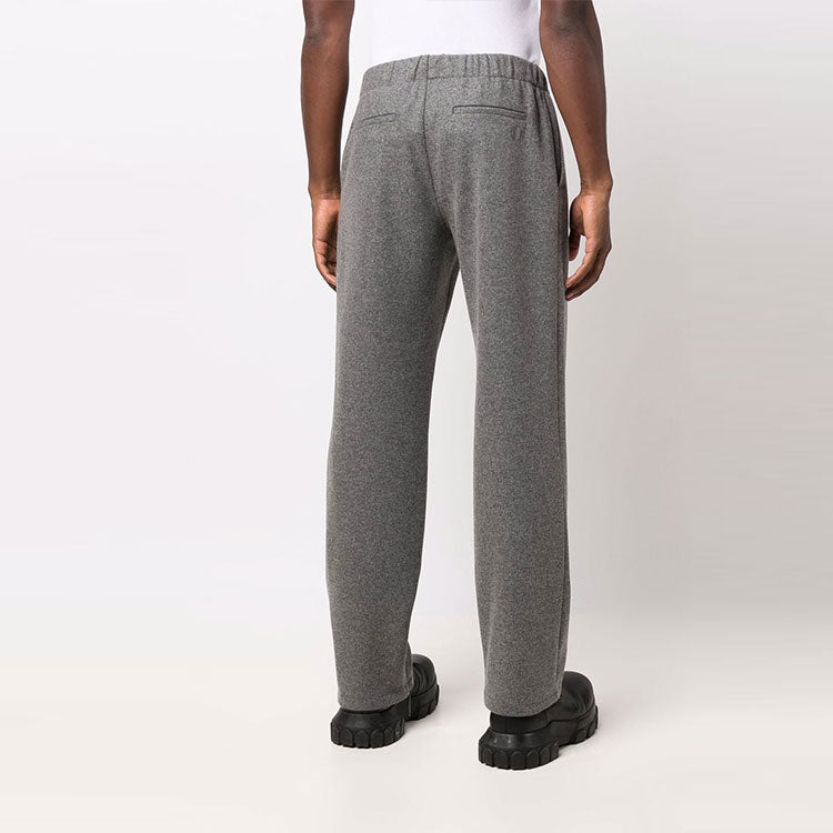 Men's Off-White Solid Color Casual Straight Sports Pants/Trousers/Joggers Gray OMCJ009F21FAB0010606