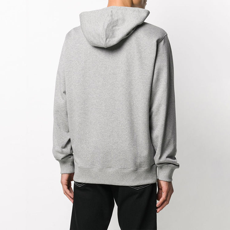 Men's KENZO FW20 Small Tiger Head Pattern Cotton Hooded Zipper Sports Light Grey FA65BL7214MD-94