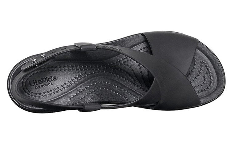 (WMNS) Crocs Brooklyn Cozy Non-Slip Sports Black Sandals 206222-060