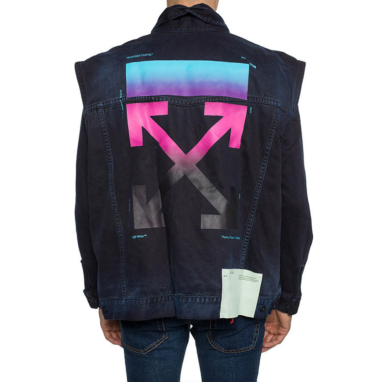 Off-White Logo Printing Denim Jacket Version Blue OMYE013F181660058588