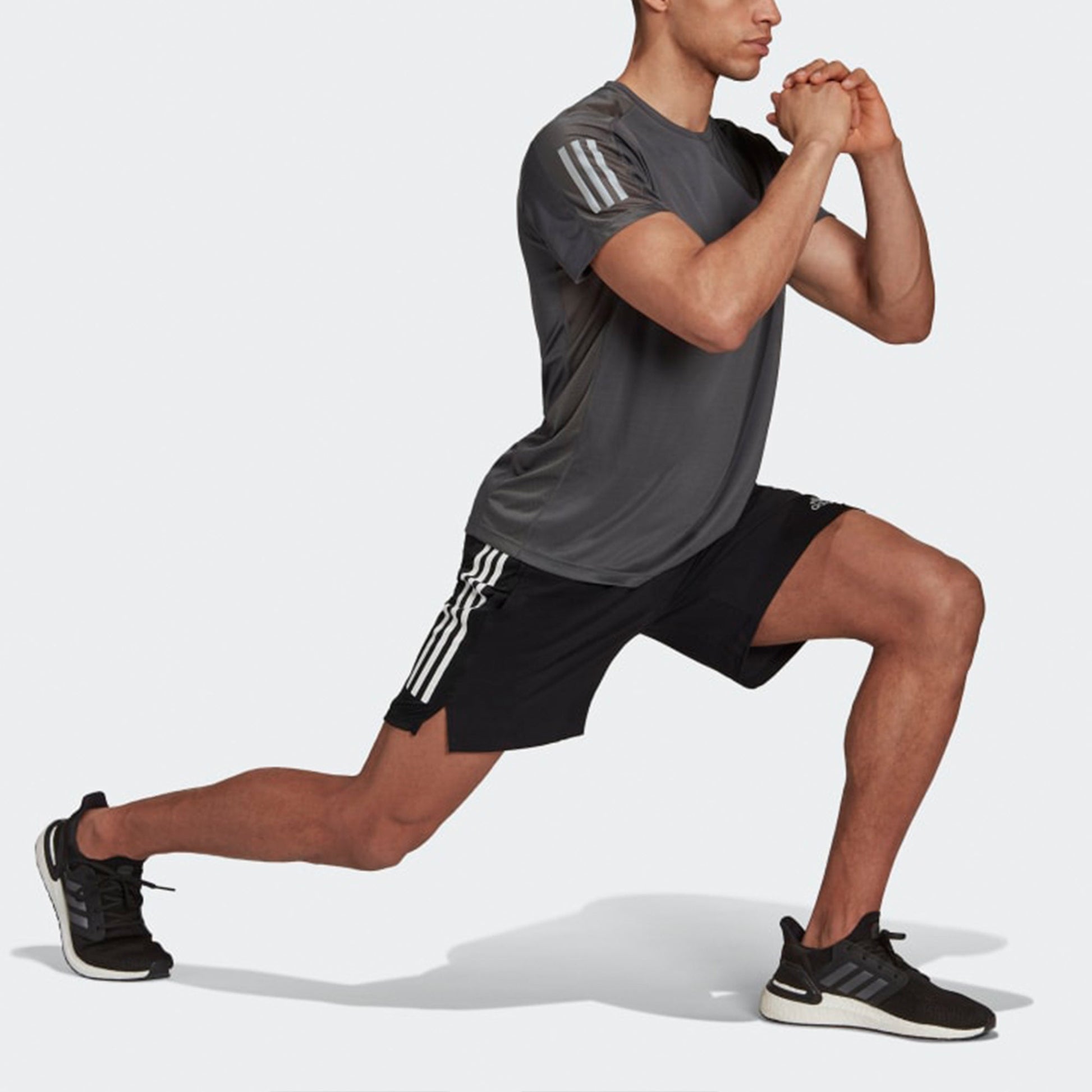 adidas Own The Run Sports Training Running Short Sleeve Gray H34487