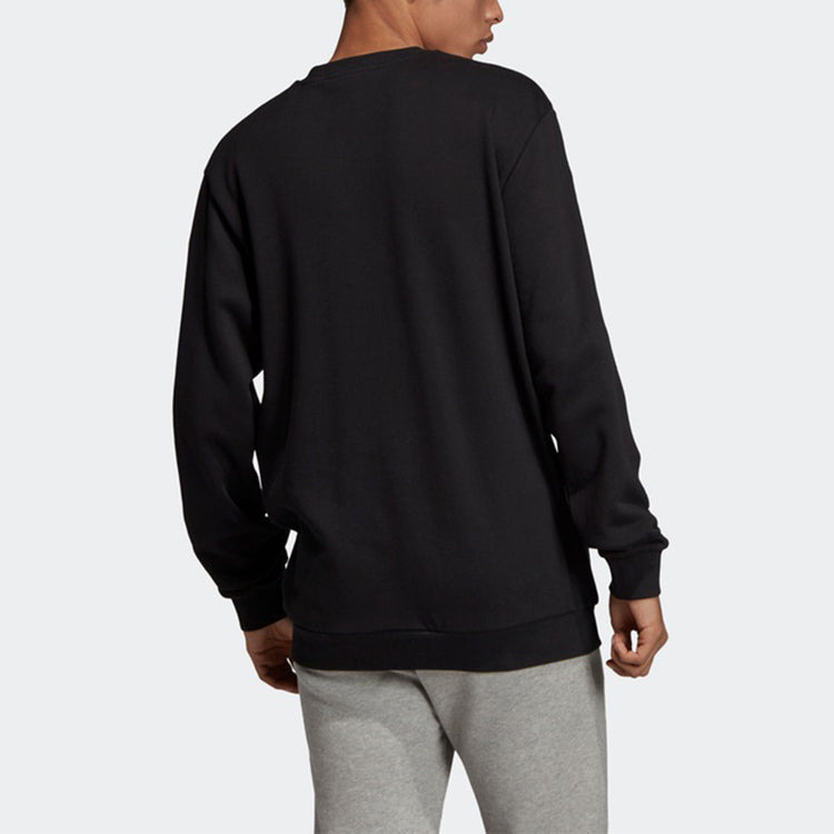 adidas originals Adicllu Crew Logo Printing Sports Round Neck Pullover Black FL8919