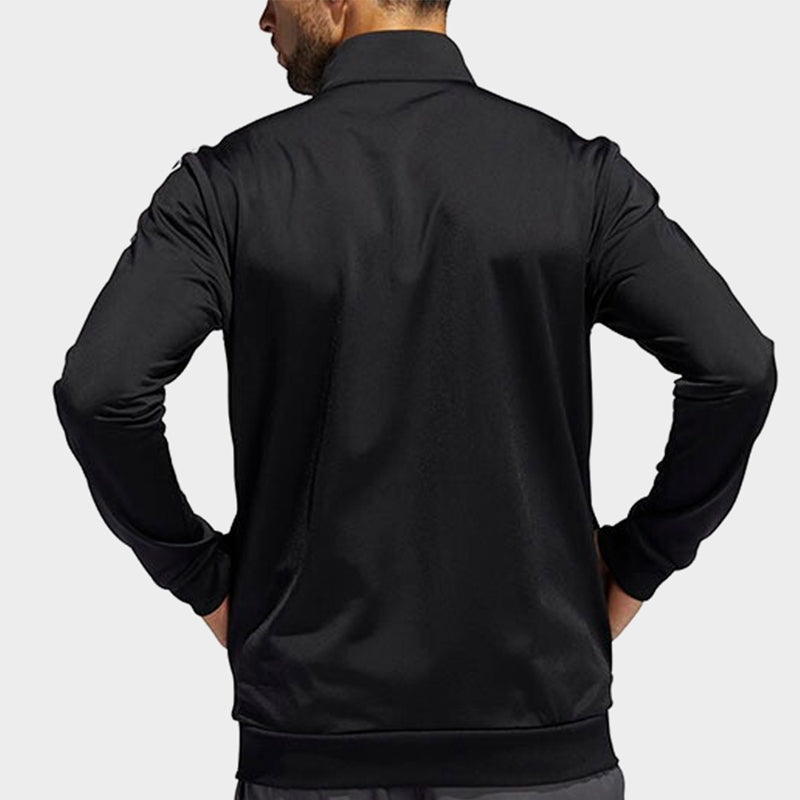adidas Stand Collar Casual Sports Running Jacket Black FM5770