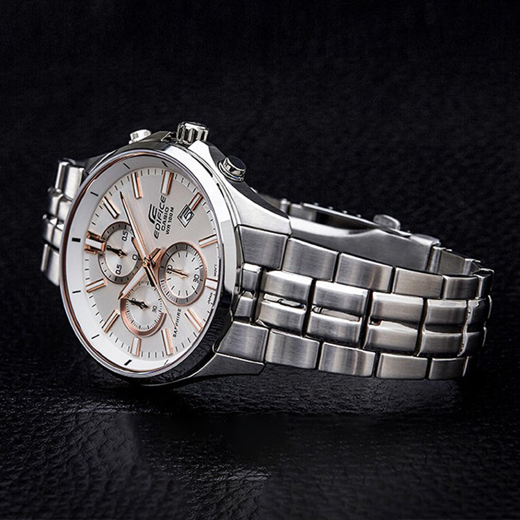 CASIO Quartz EDIFICE Stainless Steel Strap Mens Silver Analog EFB-530D-7A2021