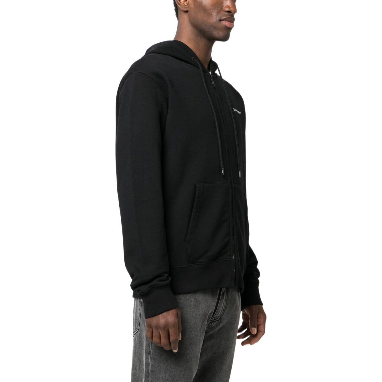Off-White Wave Diag-Stripe Zip-Up Hoodie OMBE013C99FLE0071001