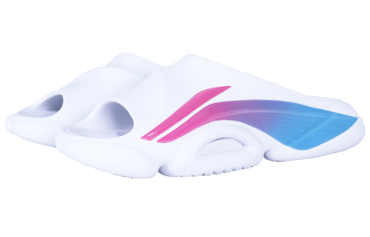 (WMNS) Li-Ning 8 PE Courtside Sport Slides 'White Blue' ABTS010-1