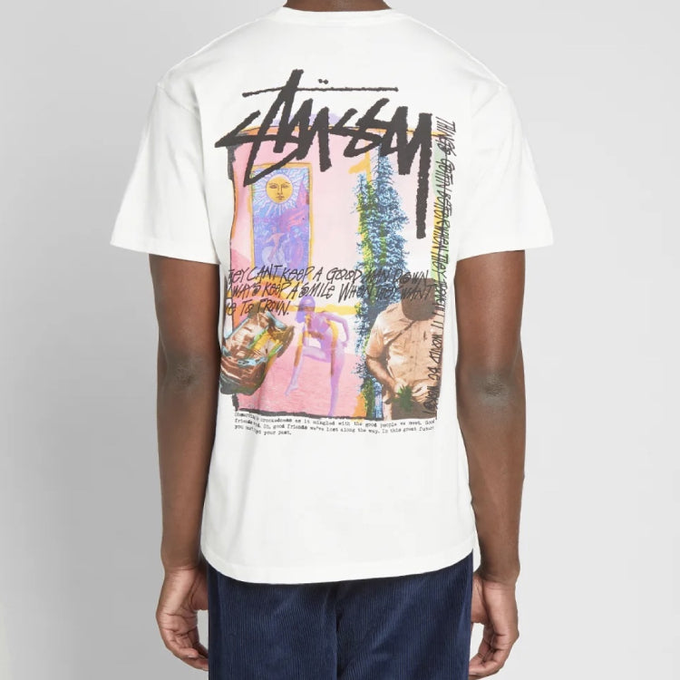 Stussy Daydream Tee Printing Poster Short Sleeve Unisex White 1904614-WHITE