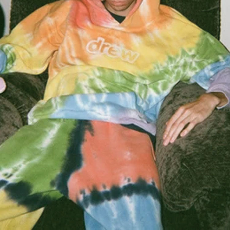 Drew House skidoodle tie dye Rainbow Alphabet Long Sleeves Unisex Rainbow DR-FW19-1