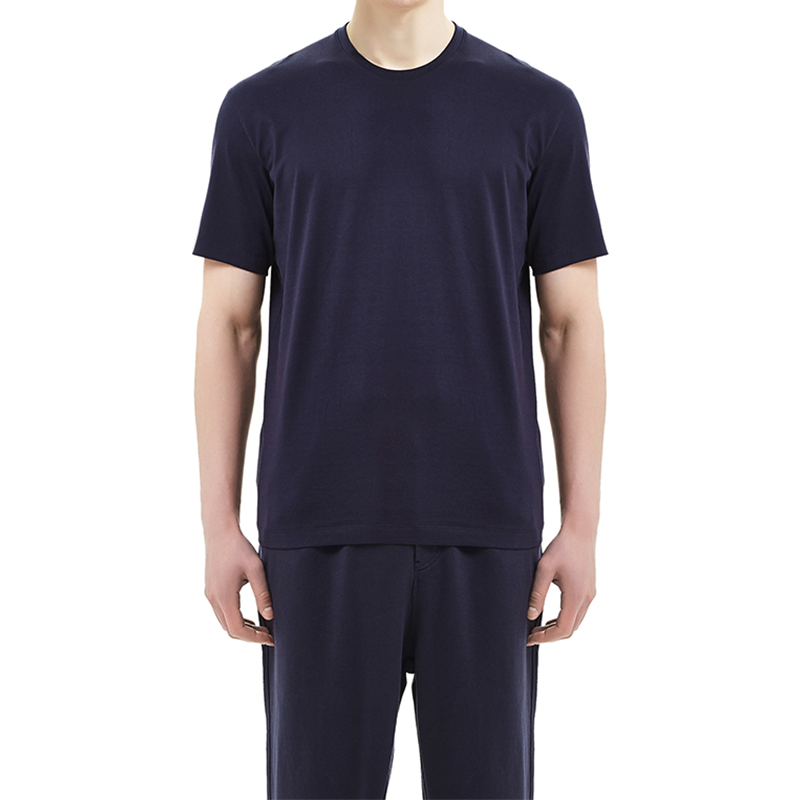 Men's Y-3 Basic Back Logo Casual Short Sleeve Navy Blue FN3350