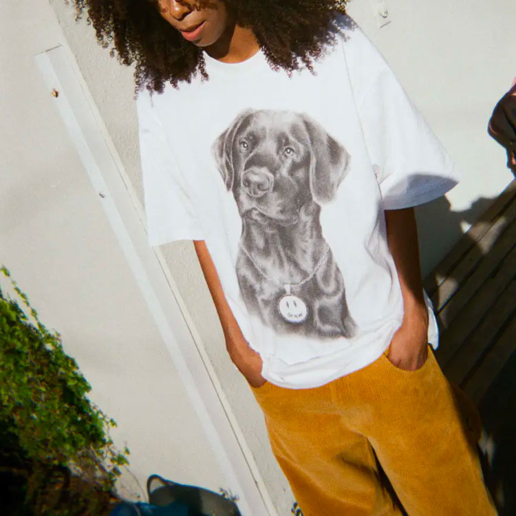 Drew House SS21 Lady SS Tee Pattern Round Neck Short Sleeve Unisex White DR-SS21-30