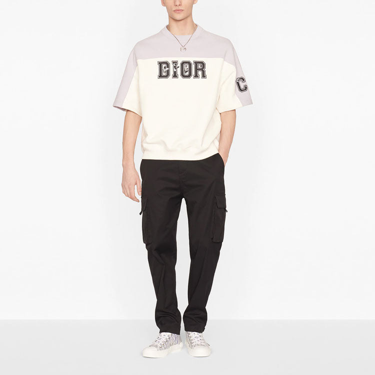 Men's DIOR x KENNY SCHARF Crossover FW21 Loose Pullover Short Sleeve Colorblock 193J648A0687-C880