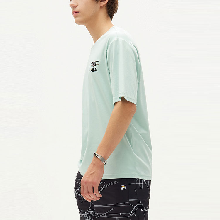 FILA Funny Logo Printing Sports Round Neck Short Sleeve Green F11M138151F-TQ