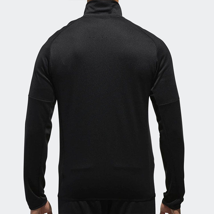 adidas Tennis Sports Stripe Logo Printing Stand Collar Jacket Black CF7970